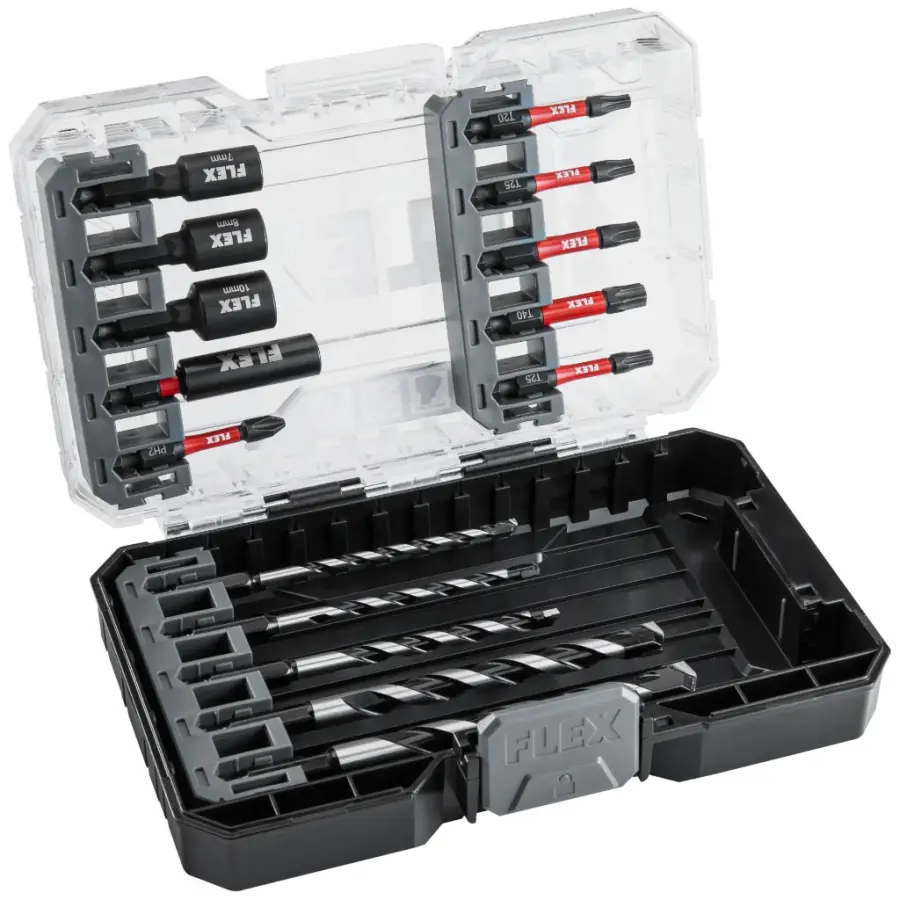 DB 15 Sada bitů/vrtáků - praktická sada v nárazuvzdorné, uzamykatelné krabičce